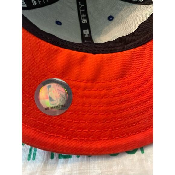 NE New Era 9Fifty Unisex Blue & Orange New York Knicks Snapback Trucker Cap OSFA - Picture 10 of 10